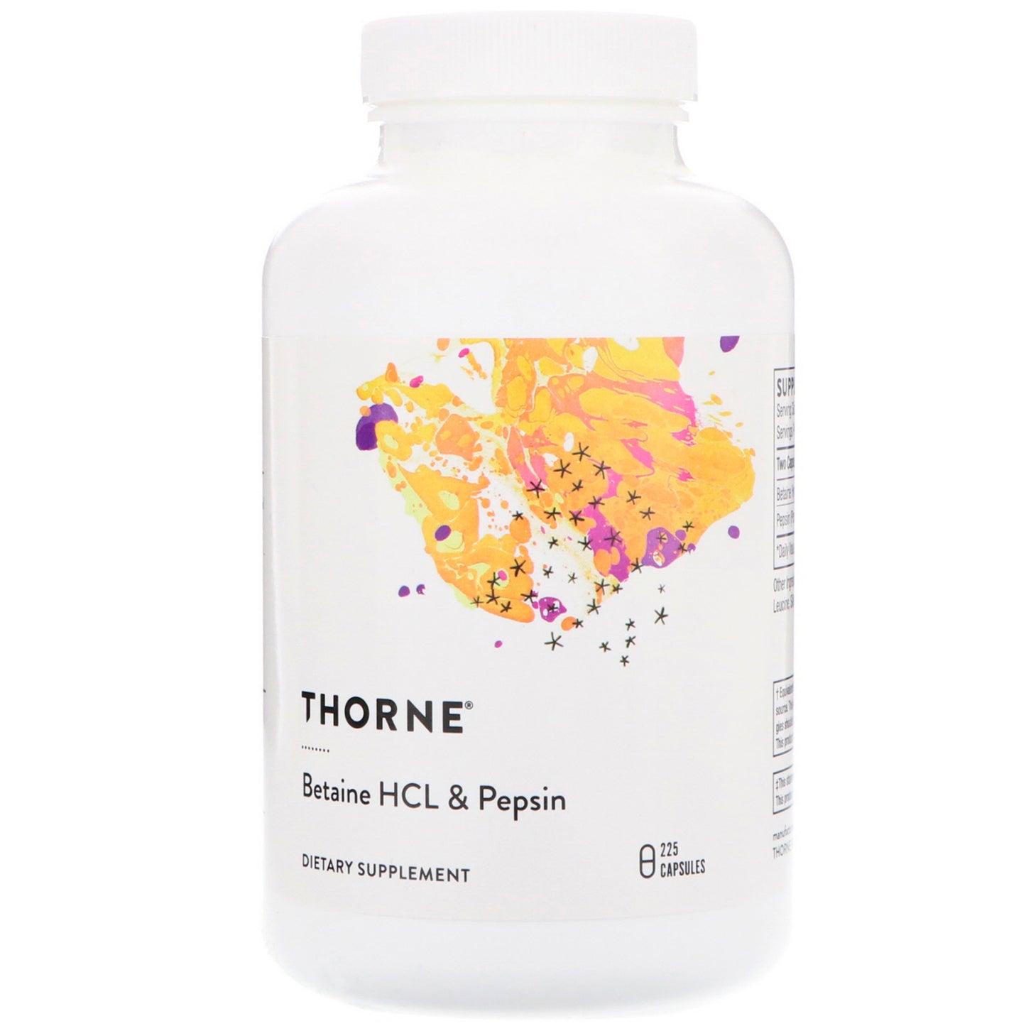 Thorne: Betaine HCL + Pepsin - 225 caps