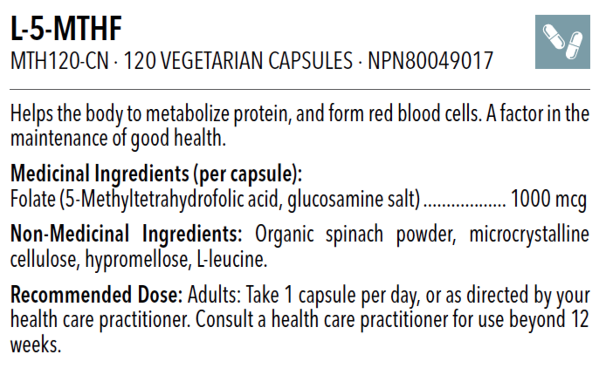 Designs for Health: L-5-MTHF 120 caps